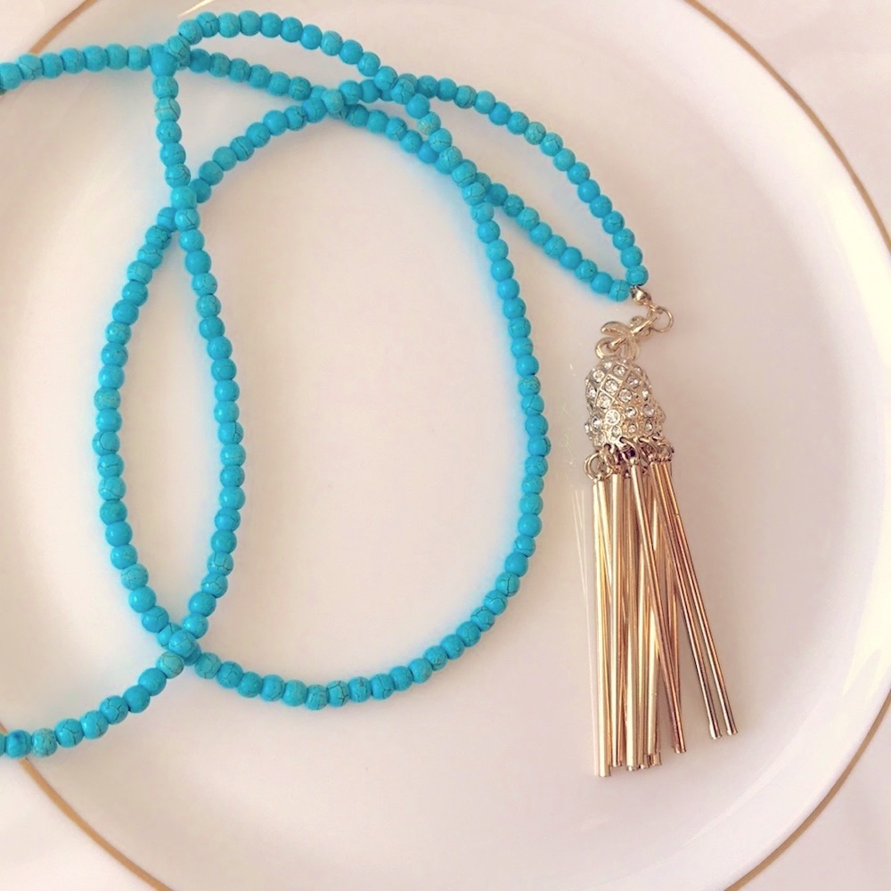 Turquoise Color Statement Necklace - Picture 1 of 6